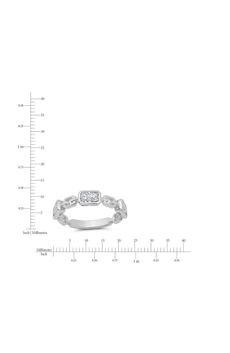 Crislu Radiant Link Ring, Alternate, color, Pure Platinum/ Clear Stone