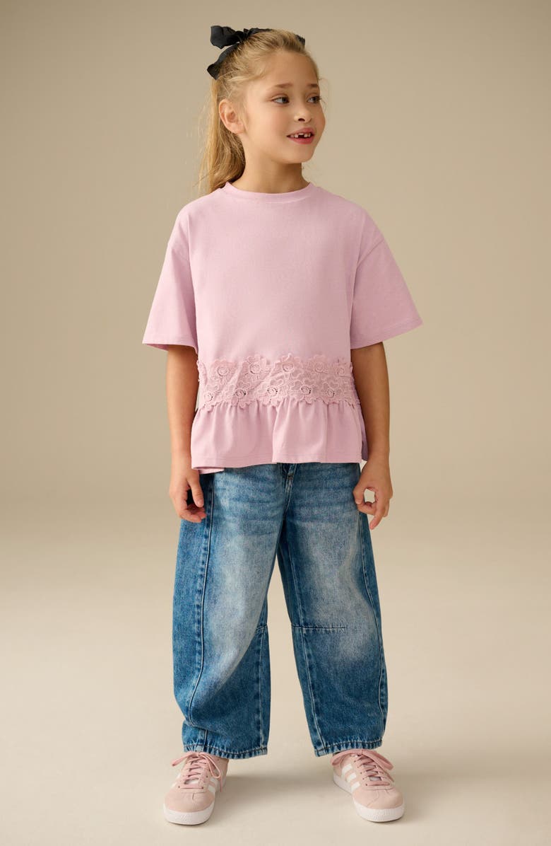 NEXT Kids' Lace Accent Peplum T-Shirt, Alternate, color,