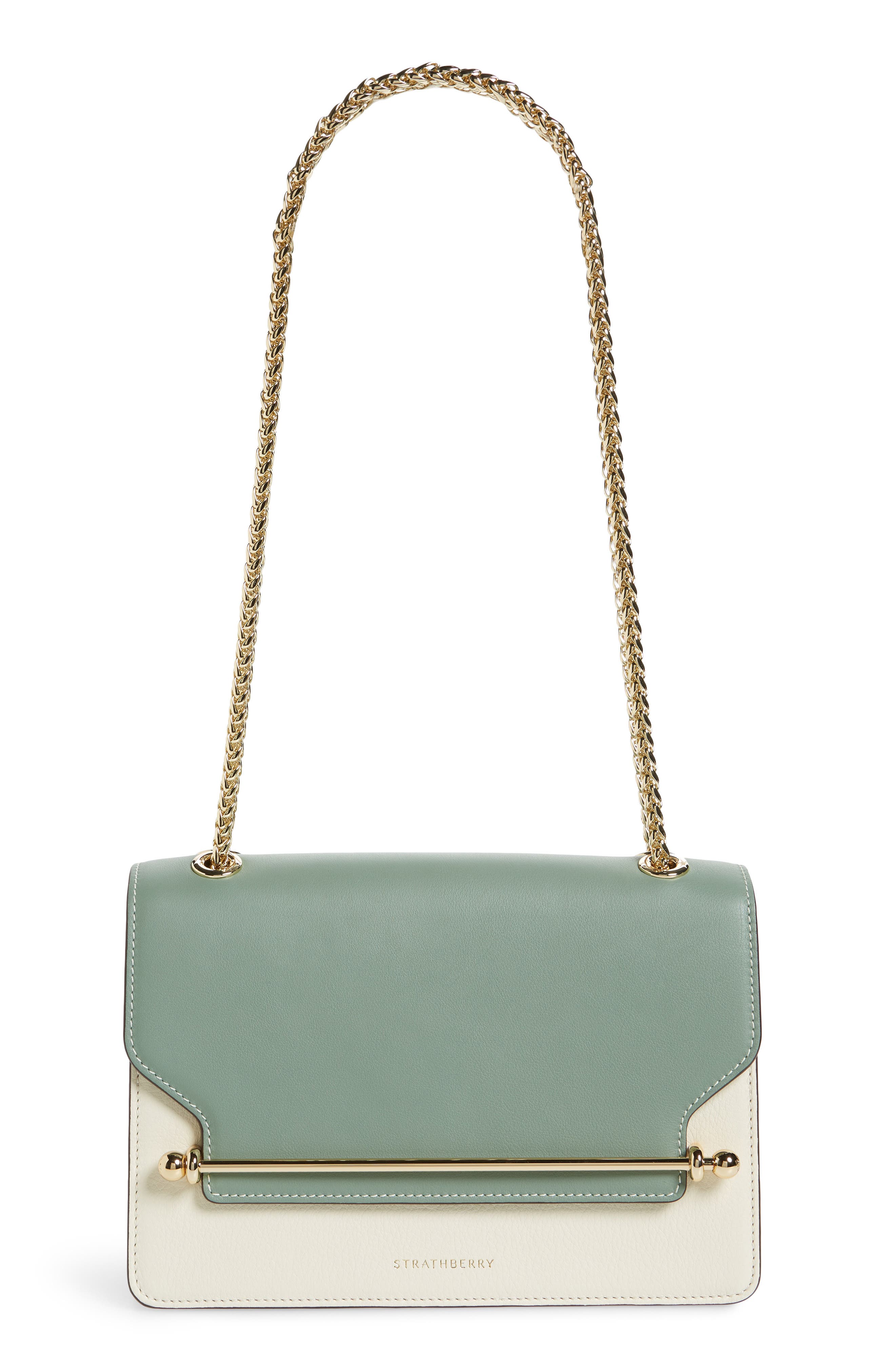 Strathberry East/West Tricolor Calfskin Leather Crossbody Bag, Main, color, 