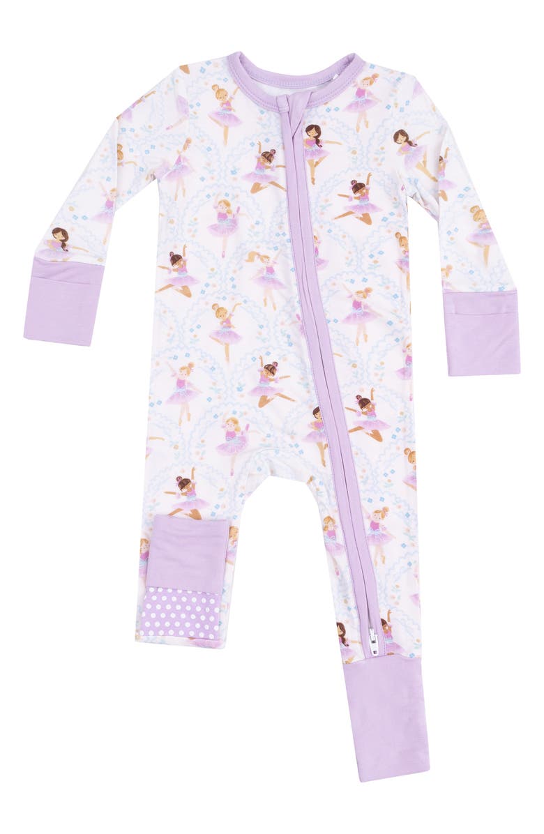 Angel Dear Ballerina Print Convertible Zip Romper, Main, color, 