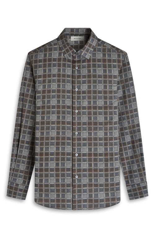 Bugatchi Julian Shaped Fit Check Cotton Button-up Shirt In Black