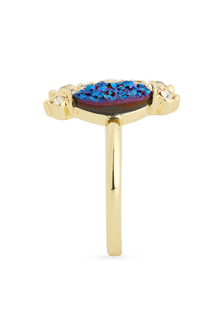 Blue Druzy & Cubic Zirconia Ring, Alternate, color, NAVY