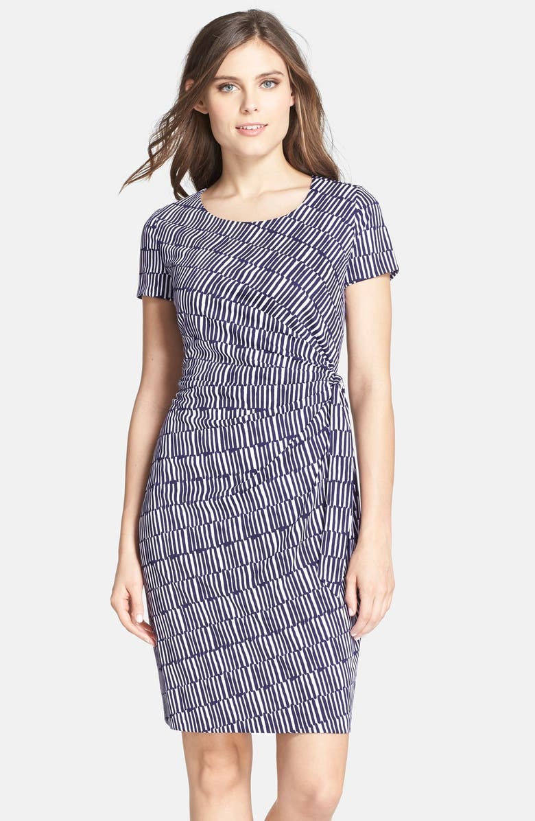 NYDJ 'Veronica' Print Side Tie Sheath Dress, Main, color,