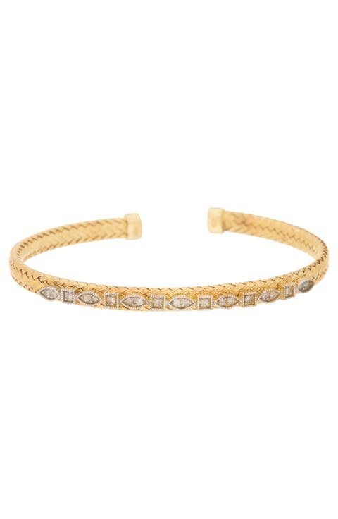 Diamond Braided Cuff Bracelet - 0.06ct.