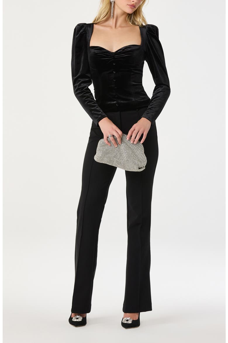 Dariana Velvet Top, Alternate, color, BLACK