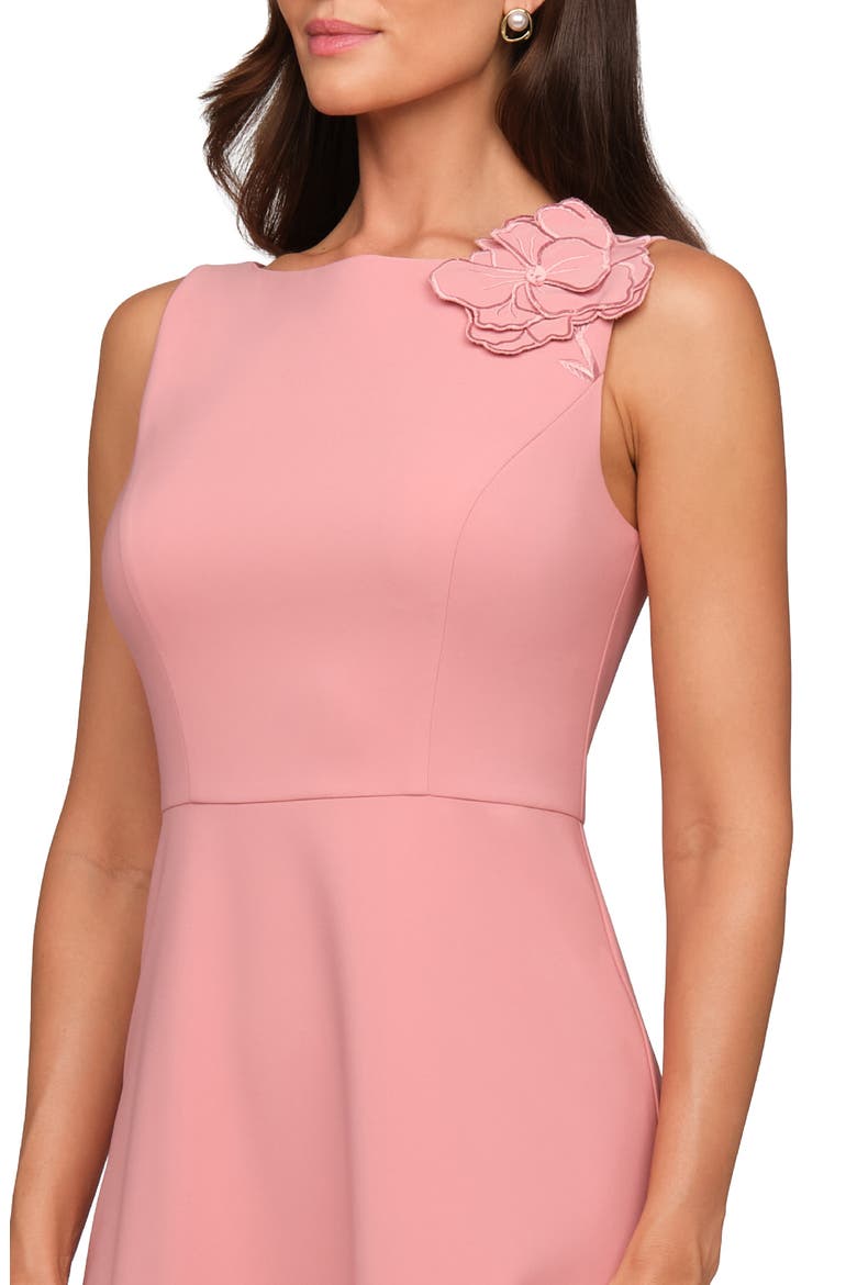 Heidi Floral Appliqué Midi Dress, Alternate, color, ROSE PETAL