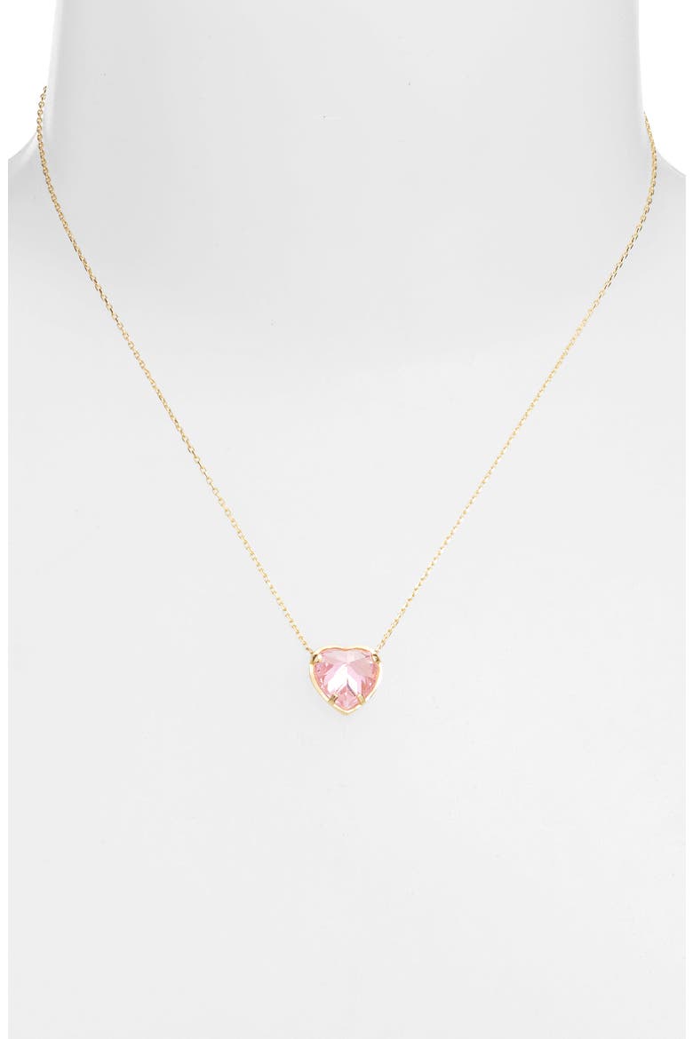 Heart Bezel Pendant Necklace, Alternate, color, GOLD/ LIGHT PINK