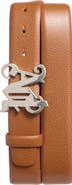 Palm Angels Monogram Buckle Leather Belt