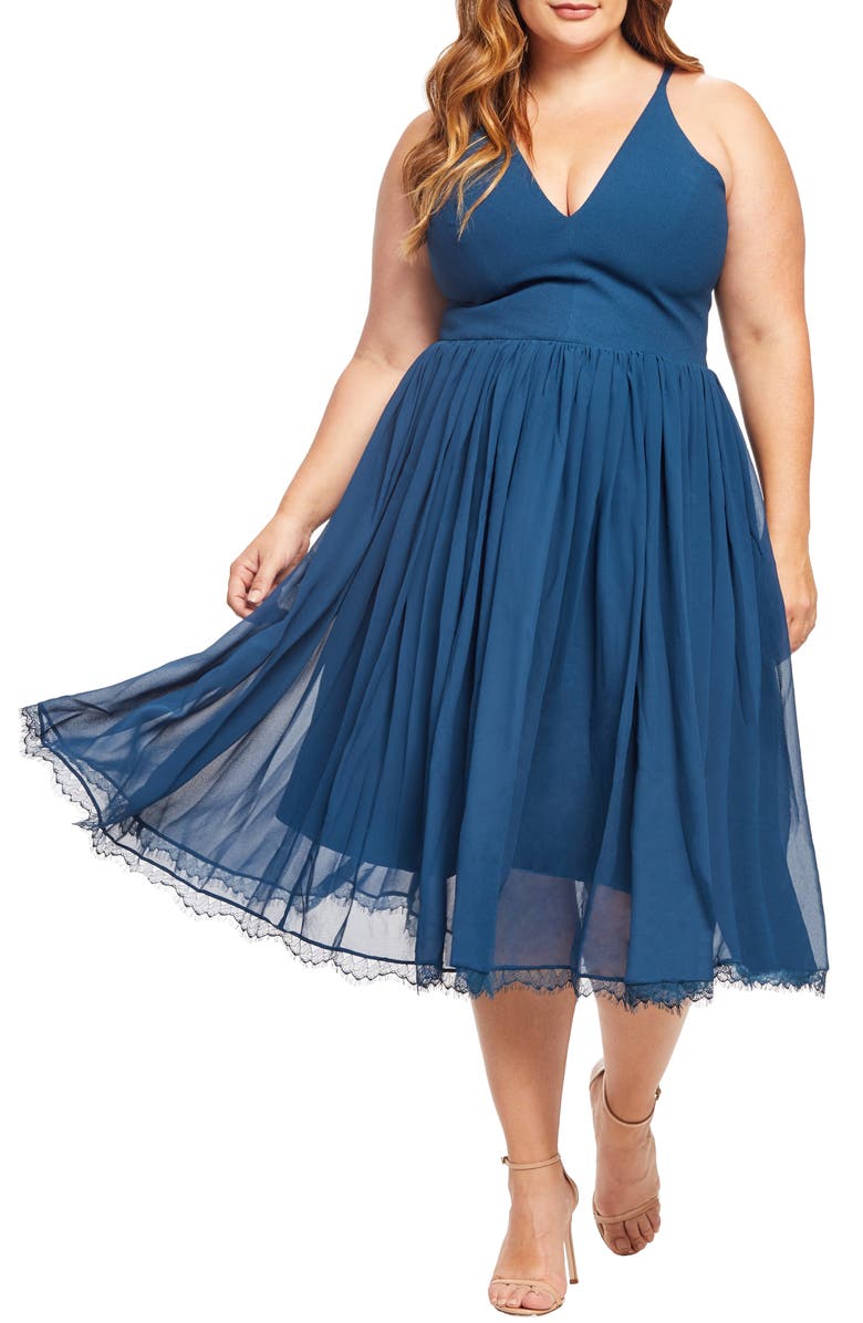 Dress the Population Alicia Mixed Media Dress, Main, color, 