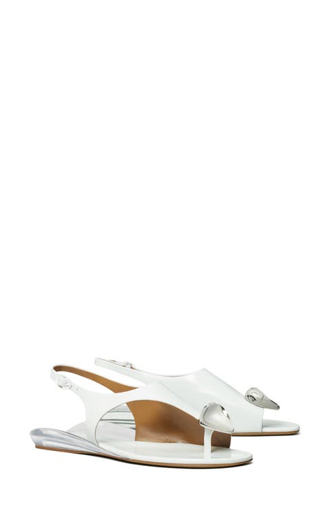 シューズ・サンダルその他 TORY BURCH Woman Flat sandals White 144328 104 Amazon.com | Tory Burch Women's Miller Soft Sandals, New
