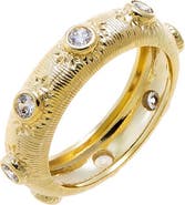 BY ADINA EDEN CZ Round Bezel Dome Eternity Band Ring