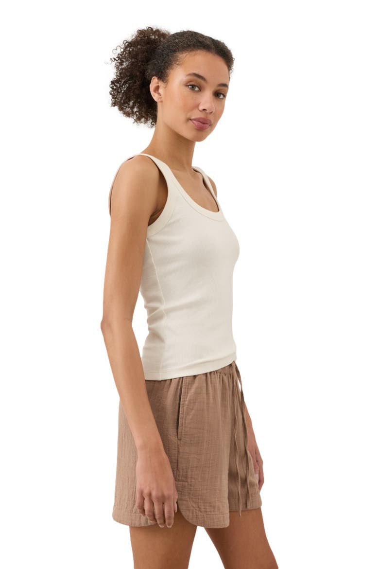 Perfect Rib Scoop Neck Tank Made With Organic Cotton, Alternate, color, Cream