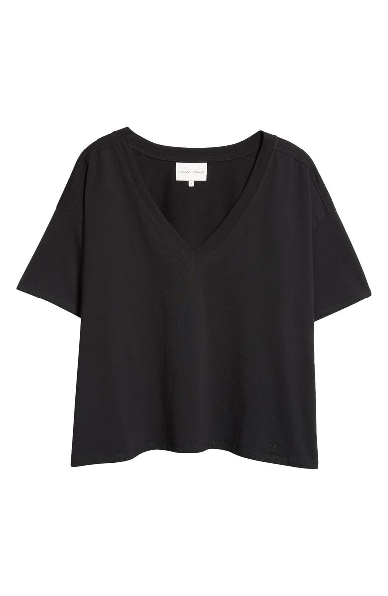 LOULOU DE SAISON Faaa V-Neck Cotton T-Shirt, Alternate, color,