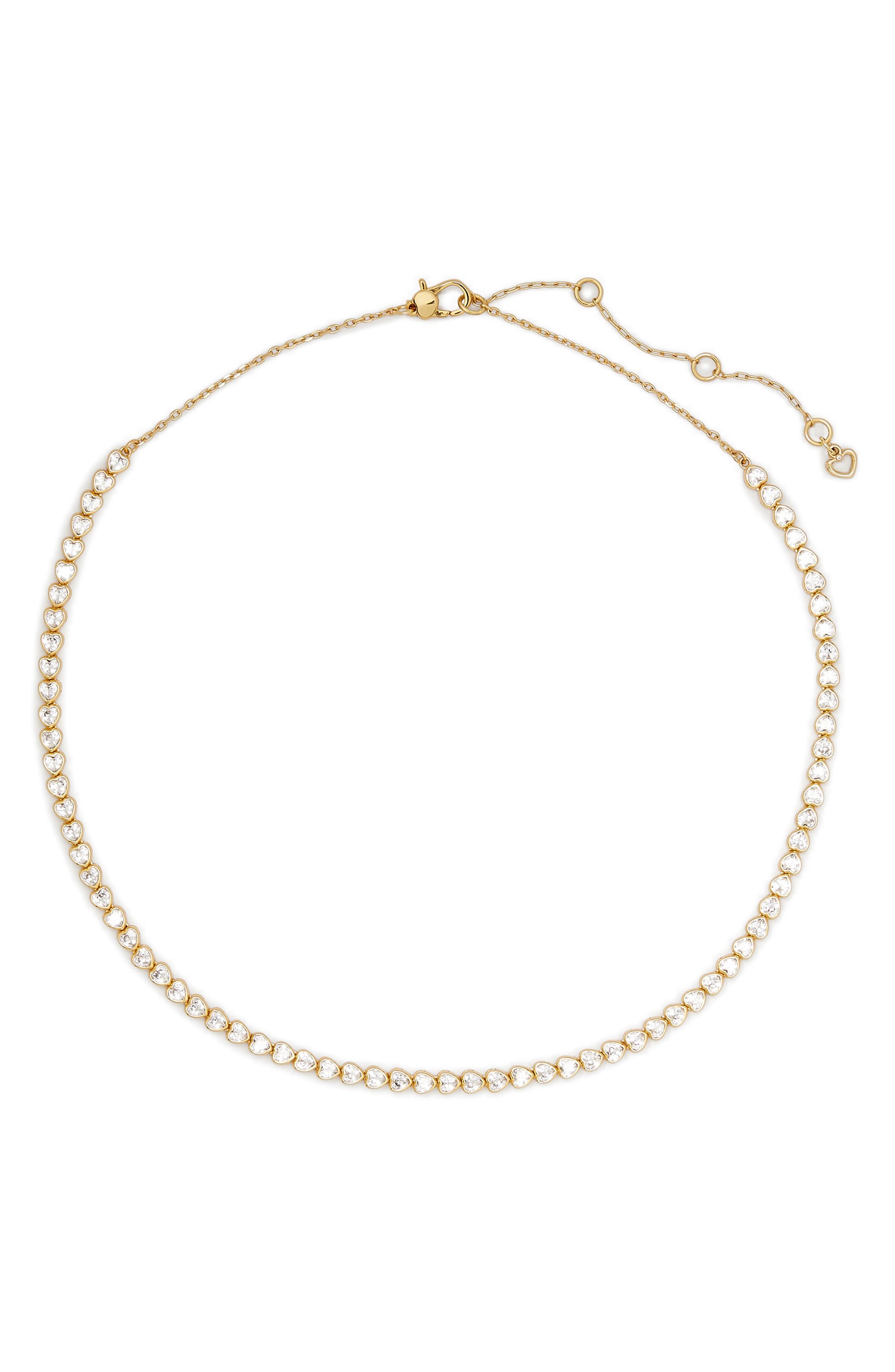 Kate Spade New York sweetheart delicate cubic zirconia tennis necklace