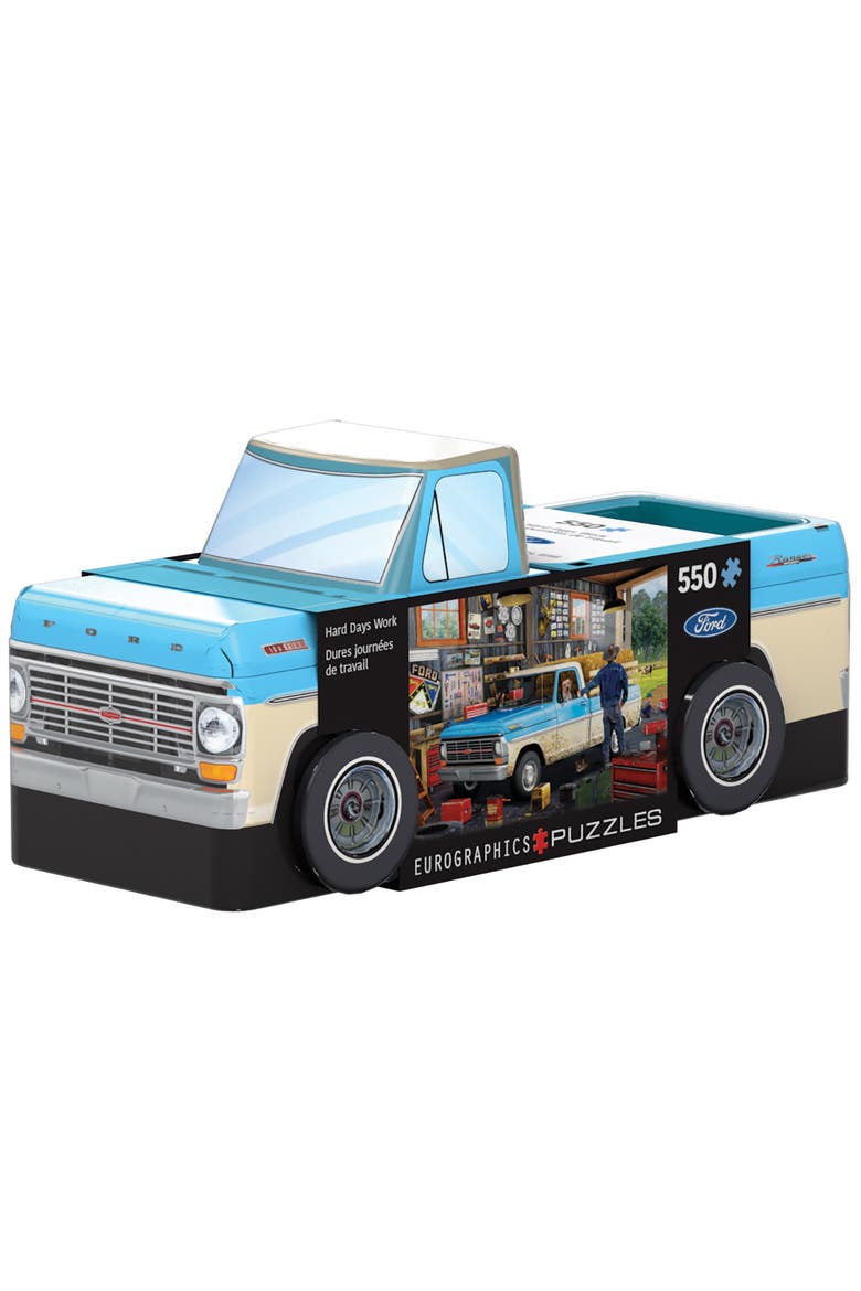 Puzzle Tin Hard Days Work Ford Pickup 550 Piece Jigsaw, Main, color, Multicolored