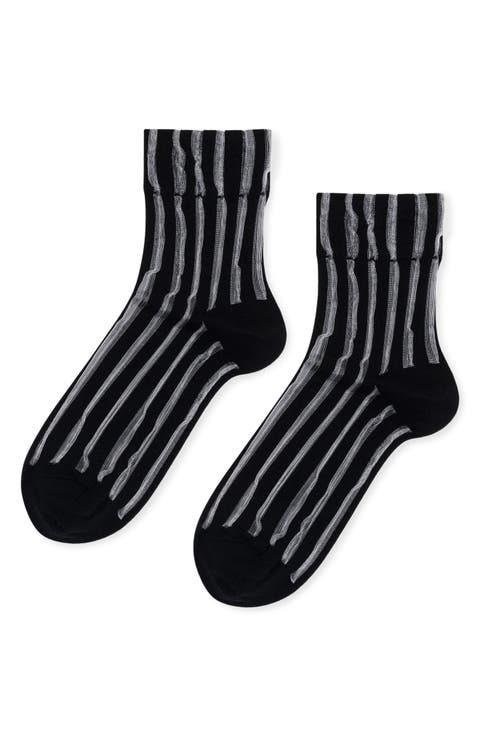 Mykonos Stripe Sheer Crew Socks