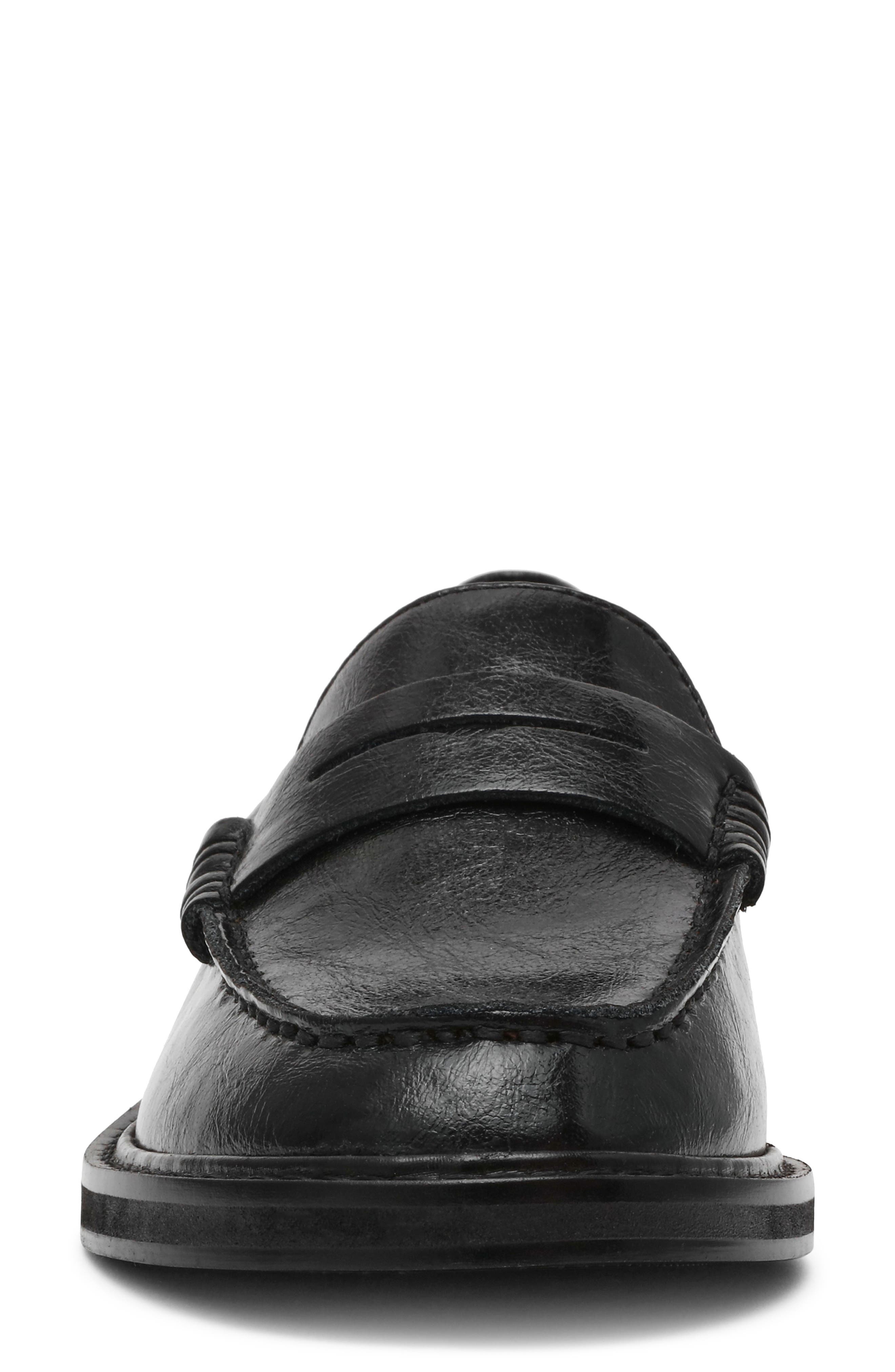 Steve Madden Madison Penny Loafer, Alternate, color, Black Leather