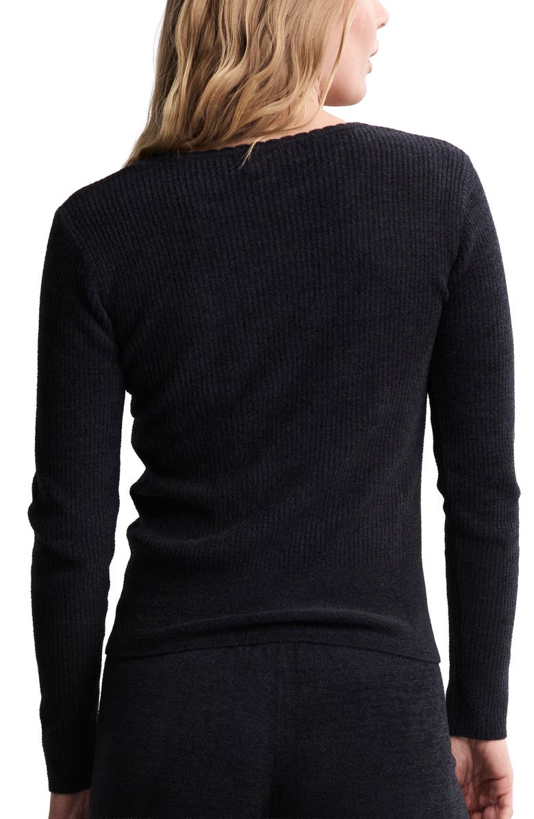 Barefoot Dreams<sup>®</sup> CozyChic<sup>®</sup> Ultra Lite<sup>®</sup> Scallop Scoop Neck Lounge Top, Alternate, color, Black