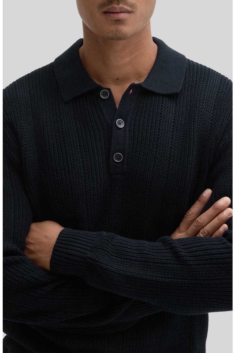Mercato Long Sleeve Polo Sweater, Alternate, color, DARK CASPIAN
