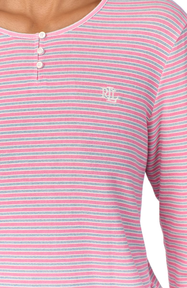 Lauren Ralph Lauren Stripe Henley Short Pajamas, Alternate, color, 