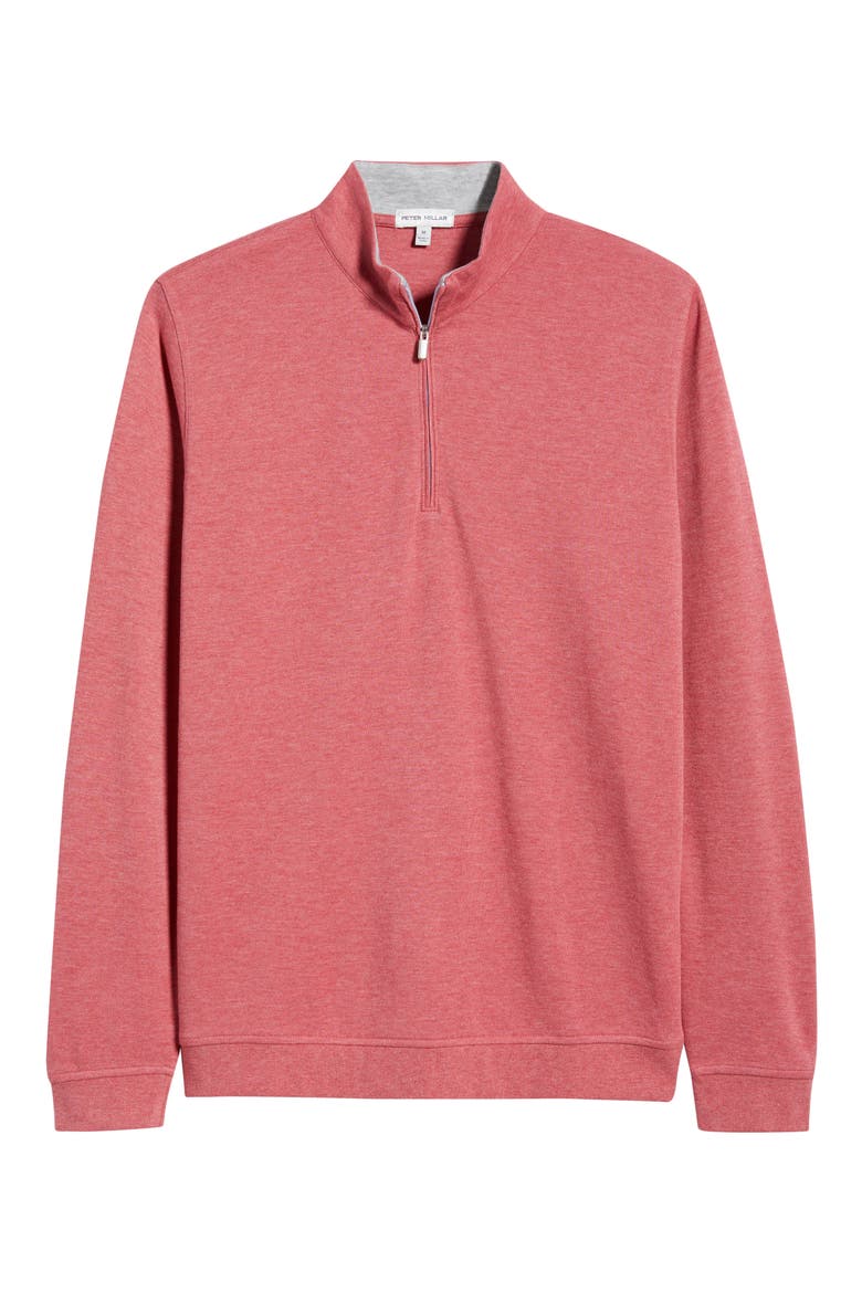 Comfort Interlock Quarter Zip Pullover, Alternate, color, CHILI RED