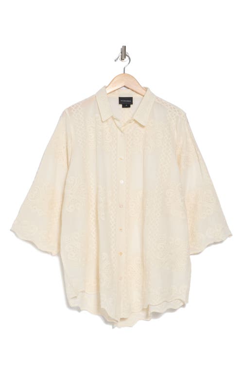 FORGOTTEN GRACE FORGOTTEN GRACE EMBROIDERED COTTON BUTTON-UP SHIRT