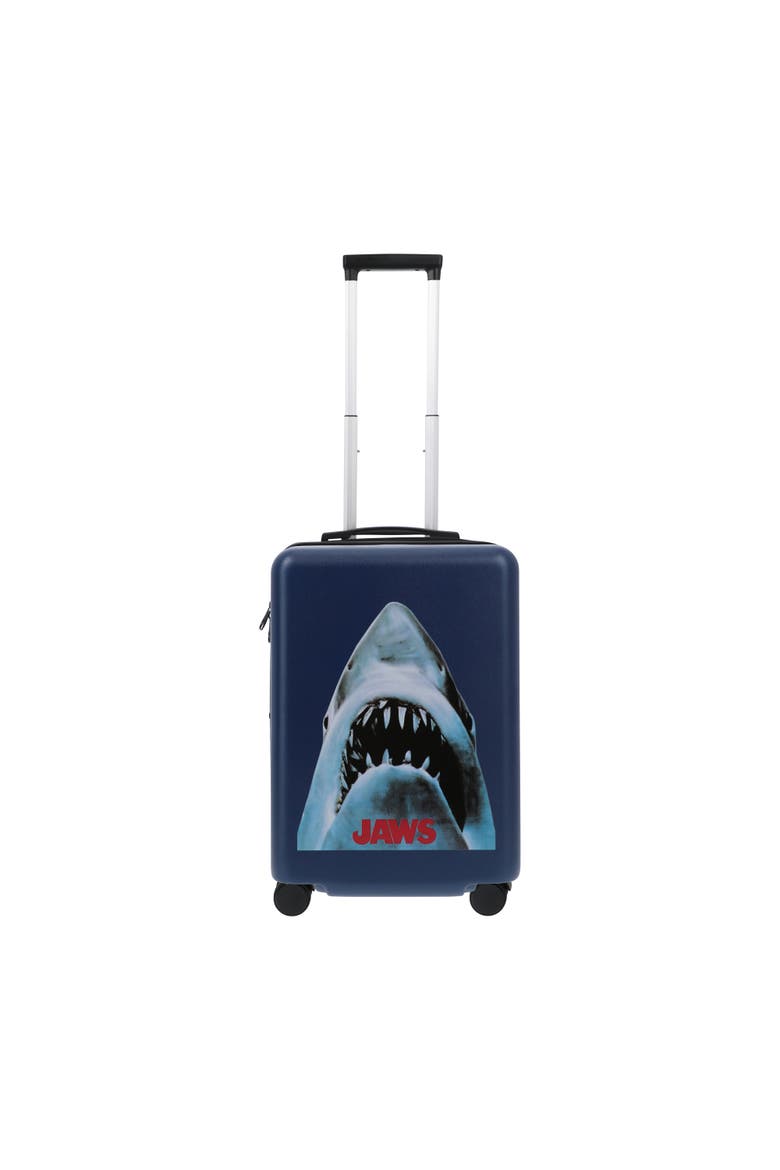 NBC STUDIOS JAWS  22.5" CARRY-ON LUGGAGE, Alternate, color, BLUE