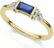 Bliss Diamond 1/3Ct Thin Sapphire Diamond Stackable Wedding Ring 14k Gold Lab Grown