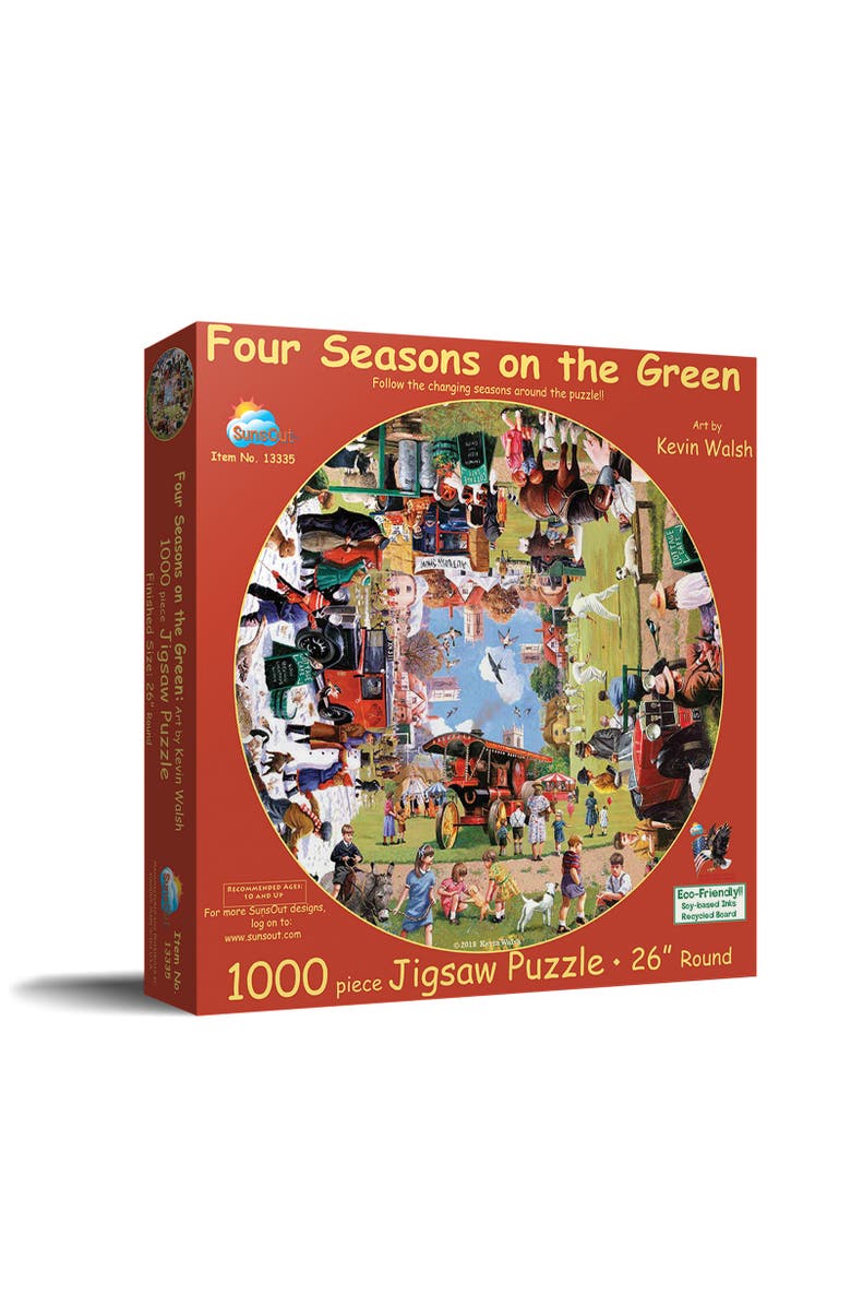 Sunsout Four Seasons on the Green 1000 piece Jigsaw Puzzle for Adults Round, Main, color, Multicolor