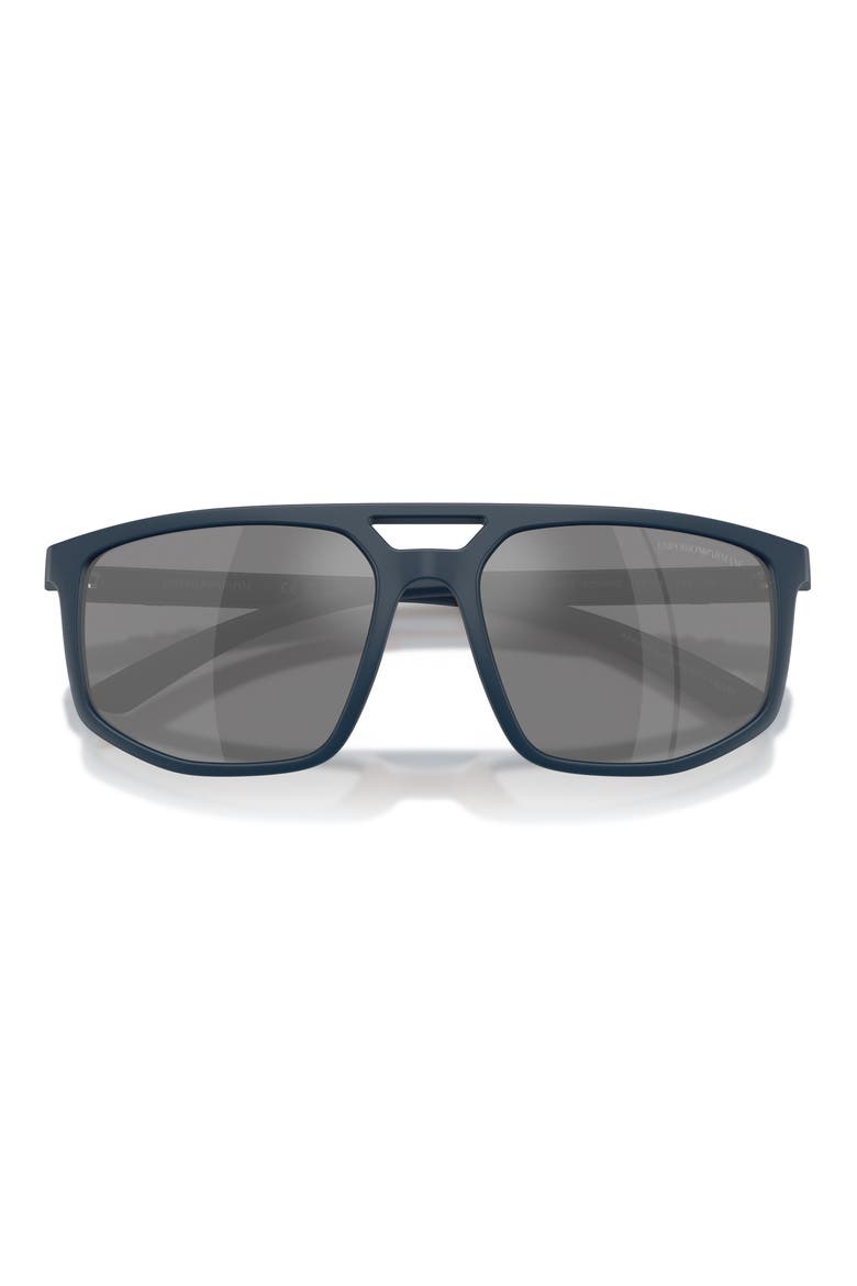 58mm Pilot Sunglasses, Alternate, color, BLUE / GREY MIRROR SILVER