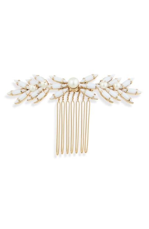 Seira Opal & Faux Pearl Hair Comb