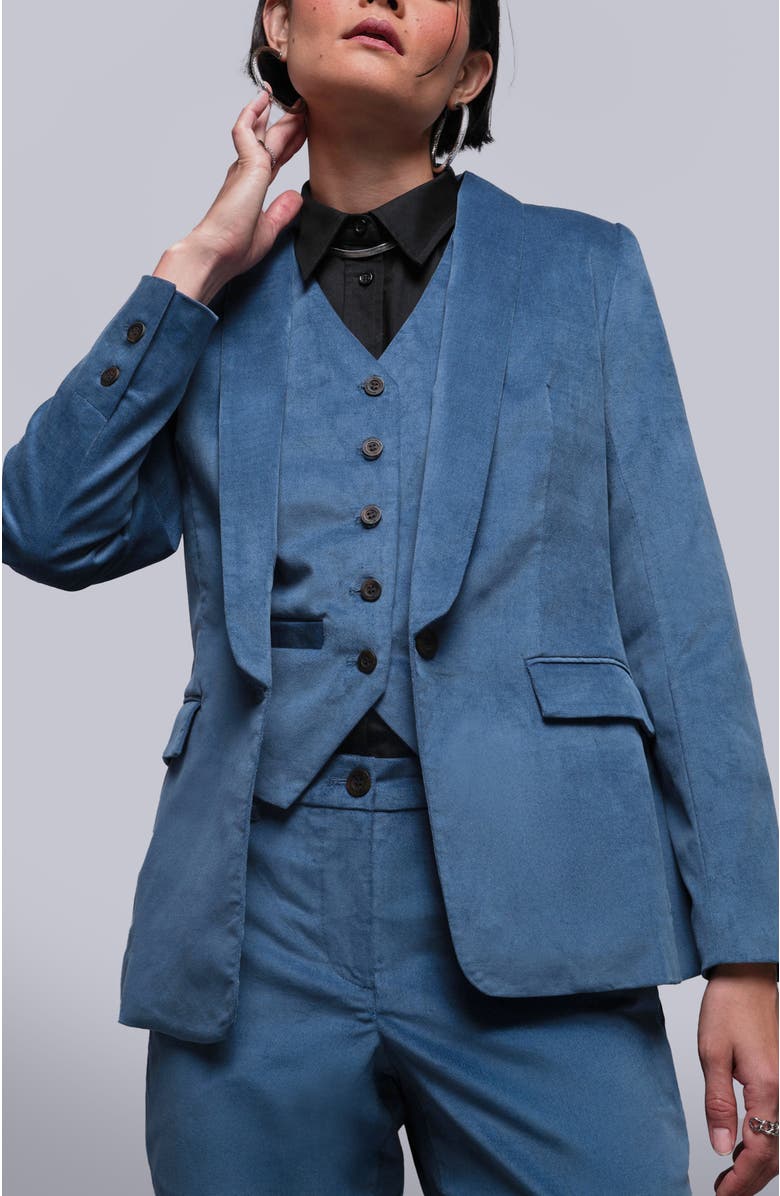 WILDFANG The Empower Velveteen Tux Blazer, Alternate, color, Oxford Blue