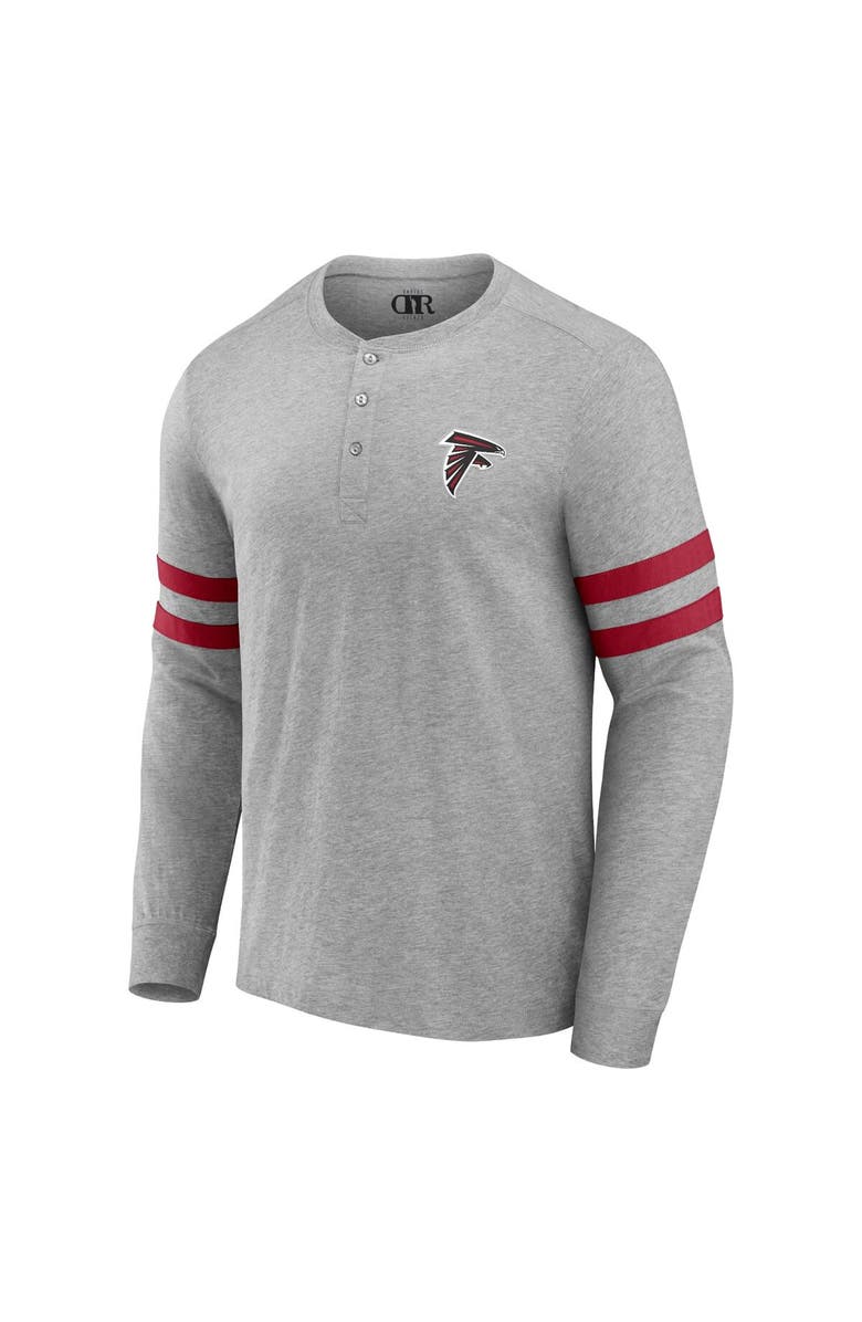 NFL X DARIUS RUCKER Men's NFL x Darius Rucker Collection by Fanatics Heather Gray Atlanta Falcons Henley Long Sleeve T-Shirt, Alternate, color,