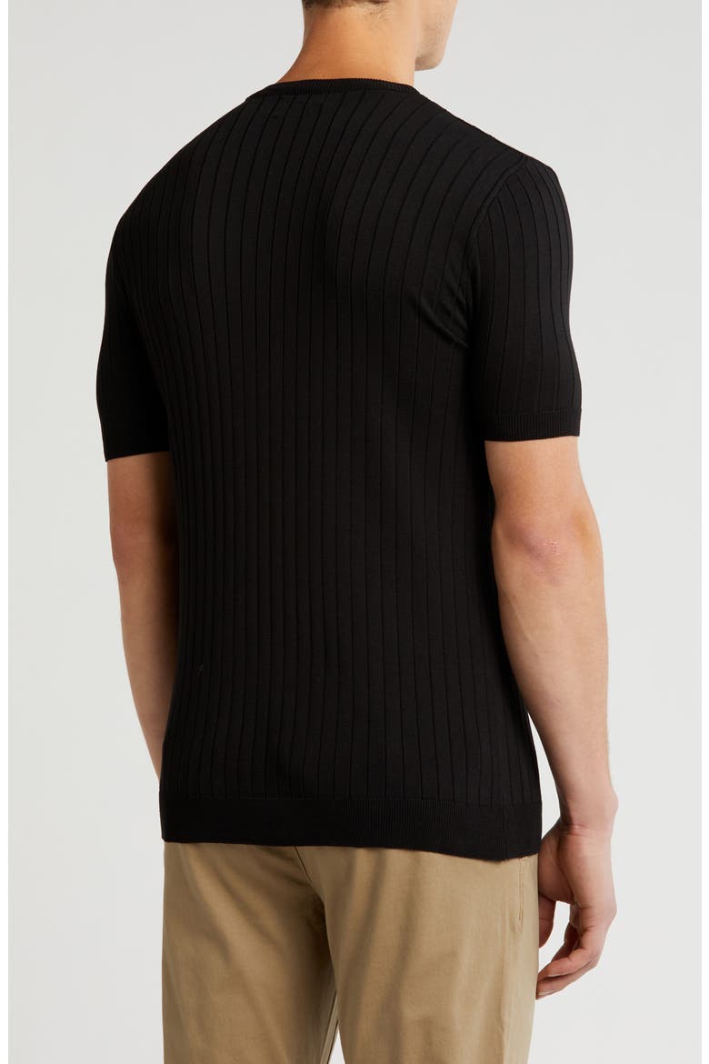 Slim Fit Sweater T-Shirt, Alternate, color, BLACK