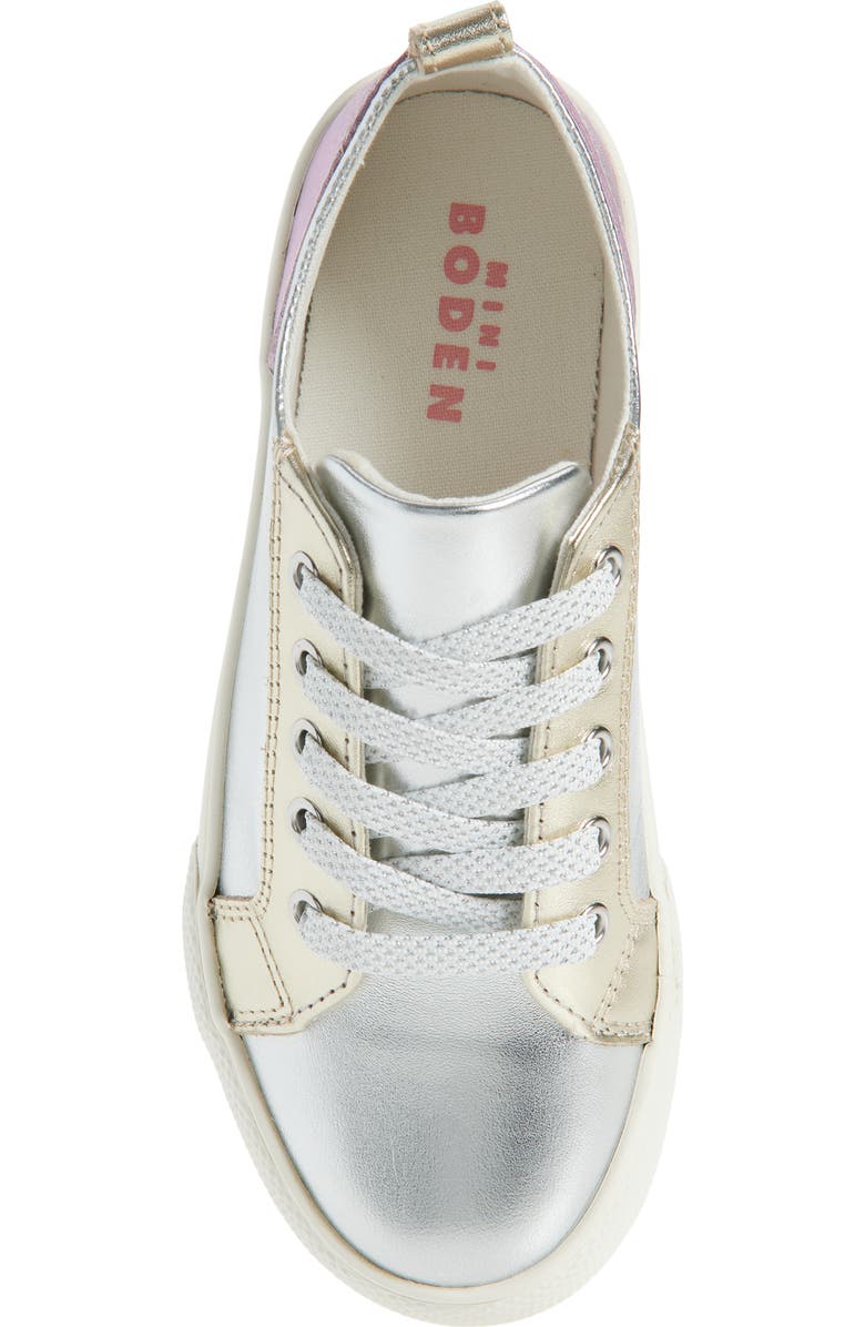 Mini Boden Kids' Metallic Low Top Sneaker, Alternate, color, Metallic