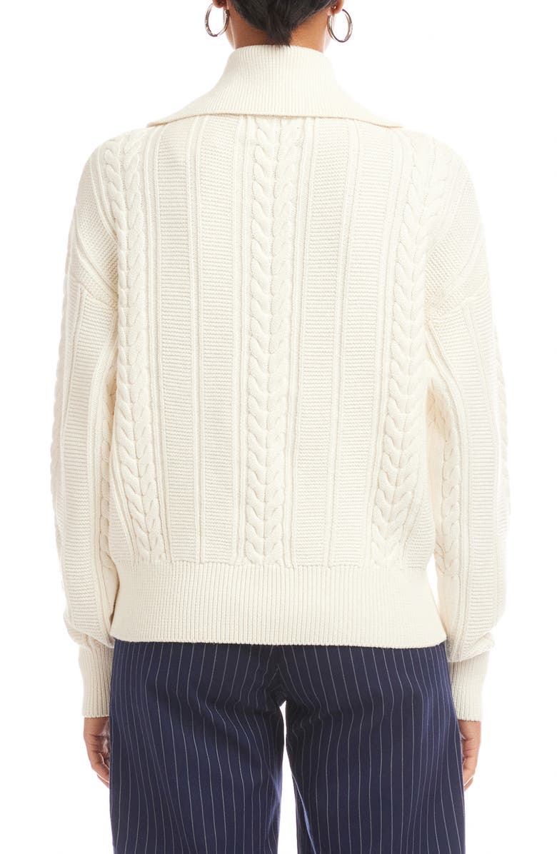 FIFTEEN TWENTY Karin Cotton & Wool Blend Half Zip Sweater, Alternate, color, Cream