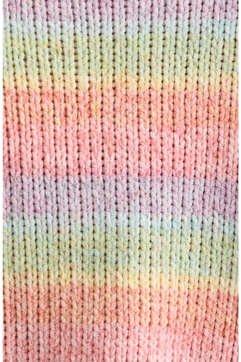 Kids' Rainbow Chenille Cardigan, Alternate, color, CORAL PARADISE MULTI