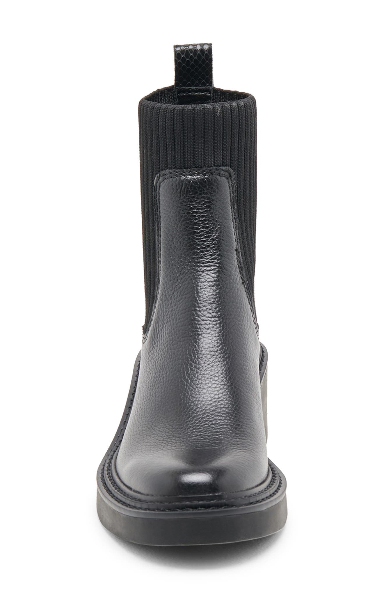 Dolce Vita Hilora Water Resistant Chelsea Boot, Alternate, color, Black Leather H2o