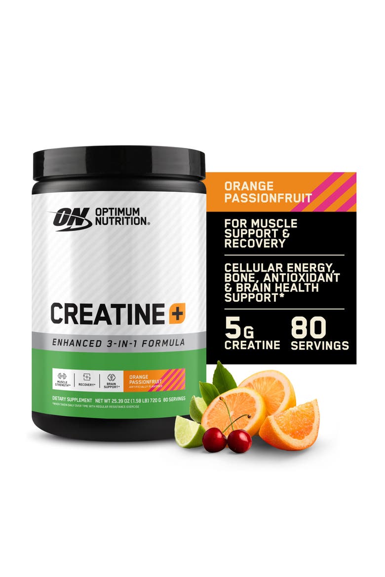 Creatine Monohydrate Performance Powder with Electrolytes, Added Vitamins, and Orange Passionfruit Flavor, 80 Servings, Main, color, None