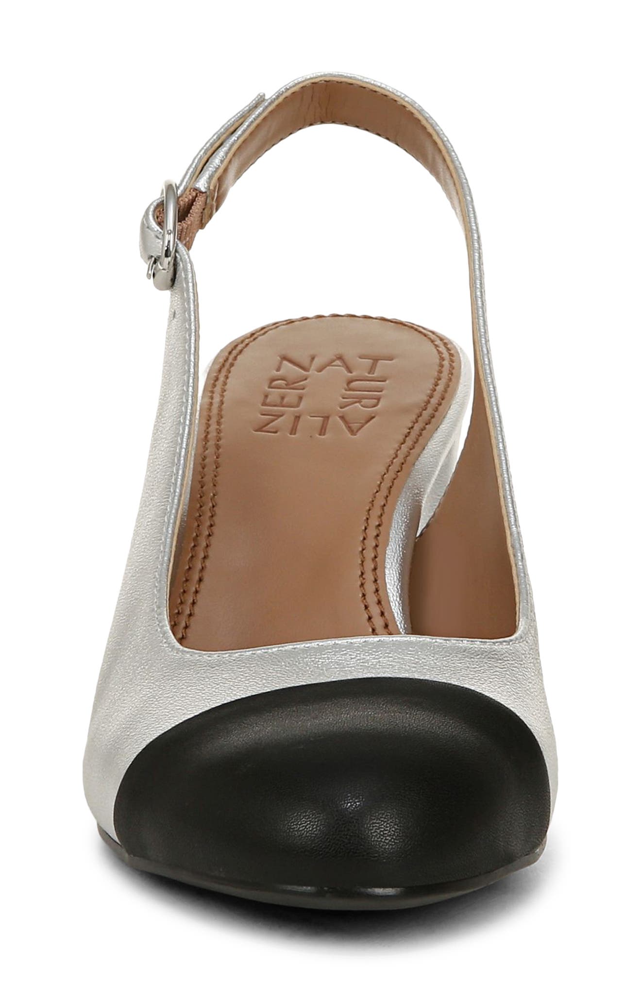 Naturalizer Sophie Slingback Pump, Alternate, color, Silver / Black