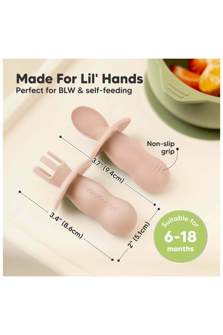 2-Sets Prep Baby Spoons & Forks Set, Alternate, color, Mellow