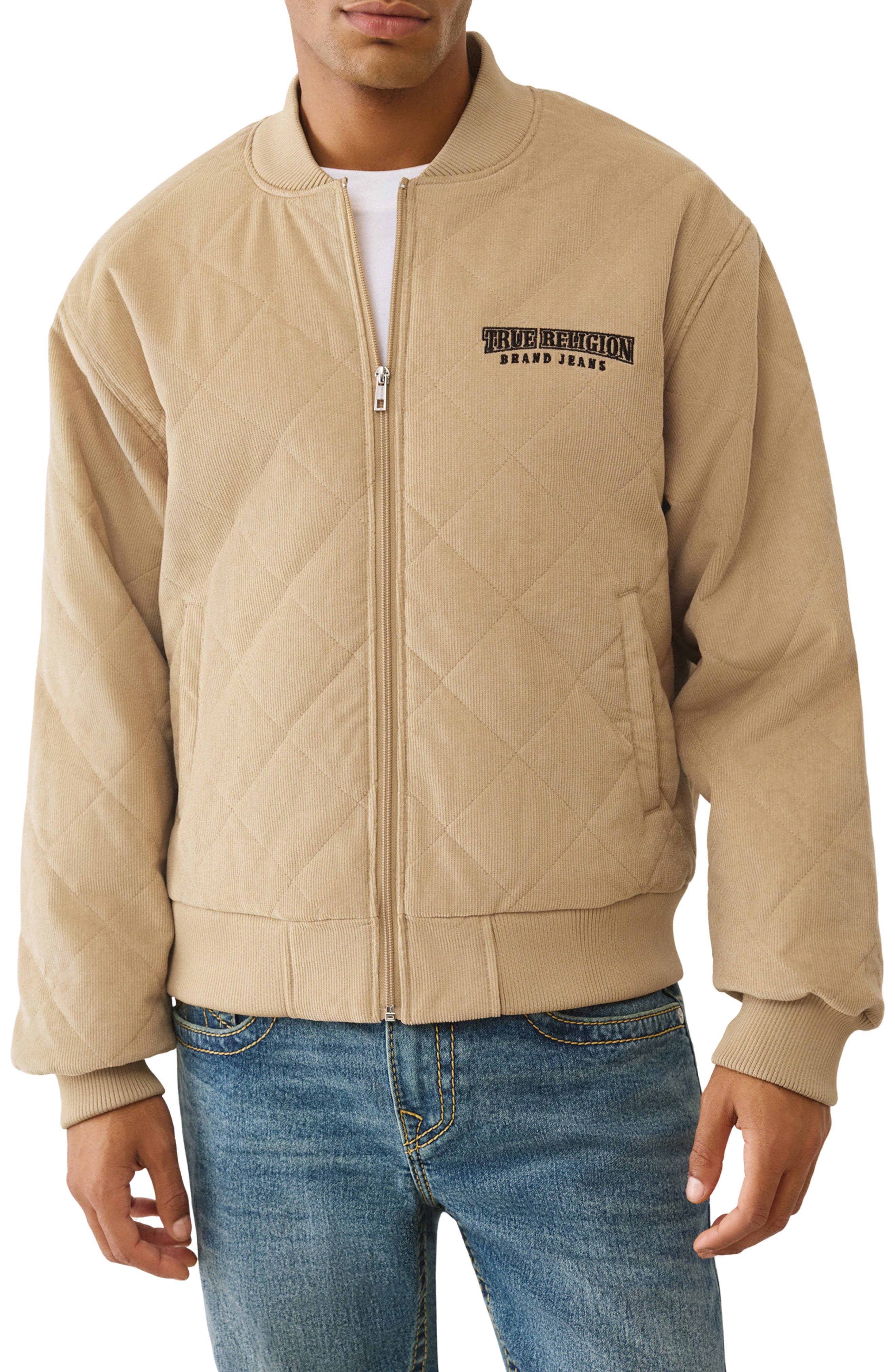 True Religion Quilted Corduroy Bomber Jacket