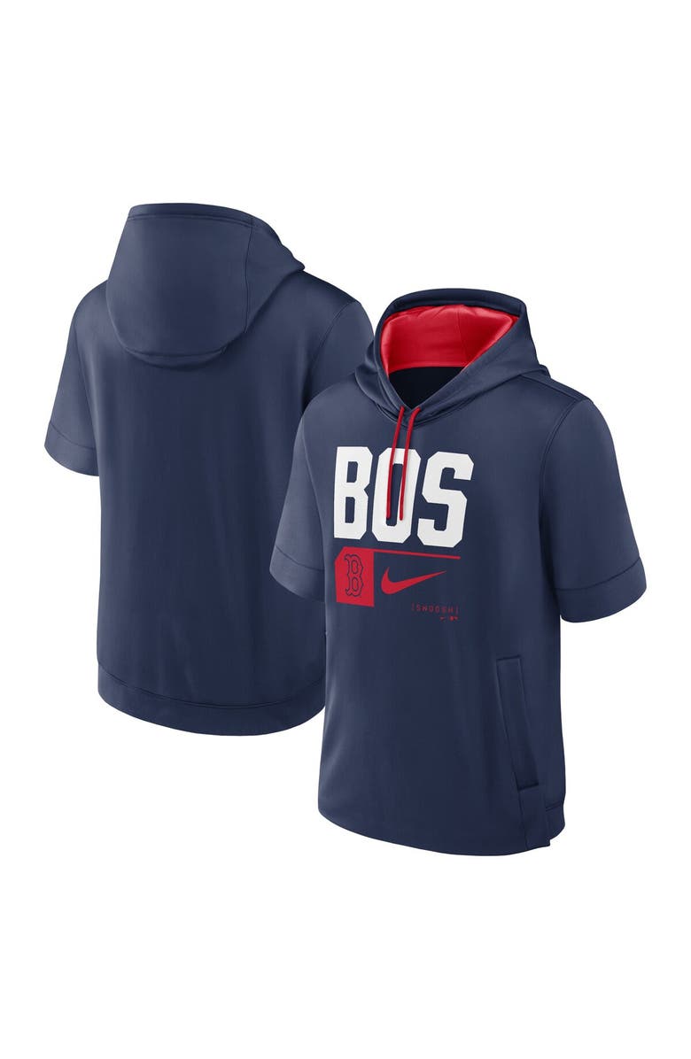 Nike Men's Nike Navy Boston Red Sox Tri Code Lockup Short Sleeve Pullover Hoodie, Main, color, Navy