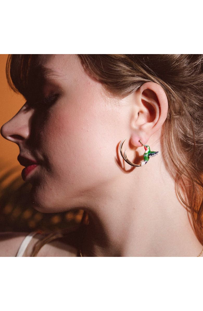 Bill Skinner Studio Hummingbird Hoops, Alternate, color, Hummingbird