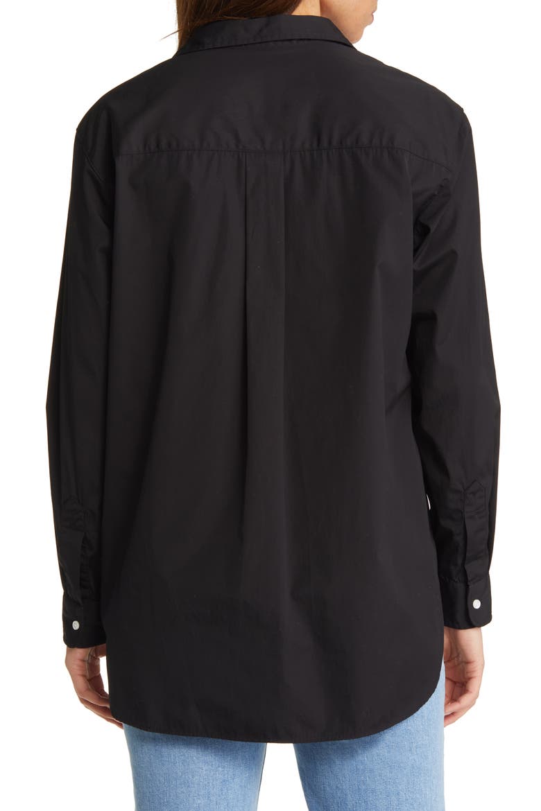 Joedy Cotton Button-Up Shirt, Alternate, color, BLACK SUPERLUXE