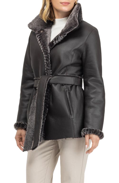 Gorski Merino Shearling Lamb Jacket With Whipstitch Trim In Black