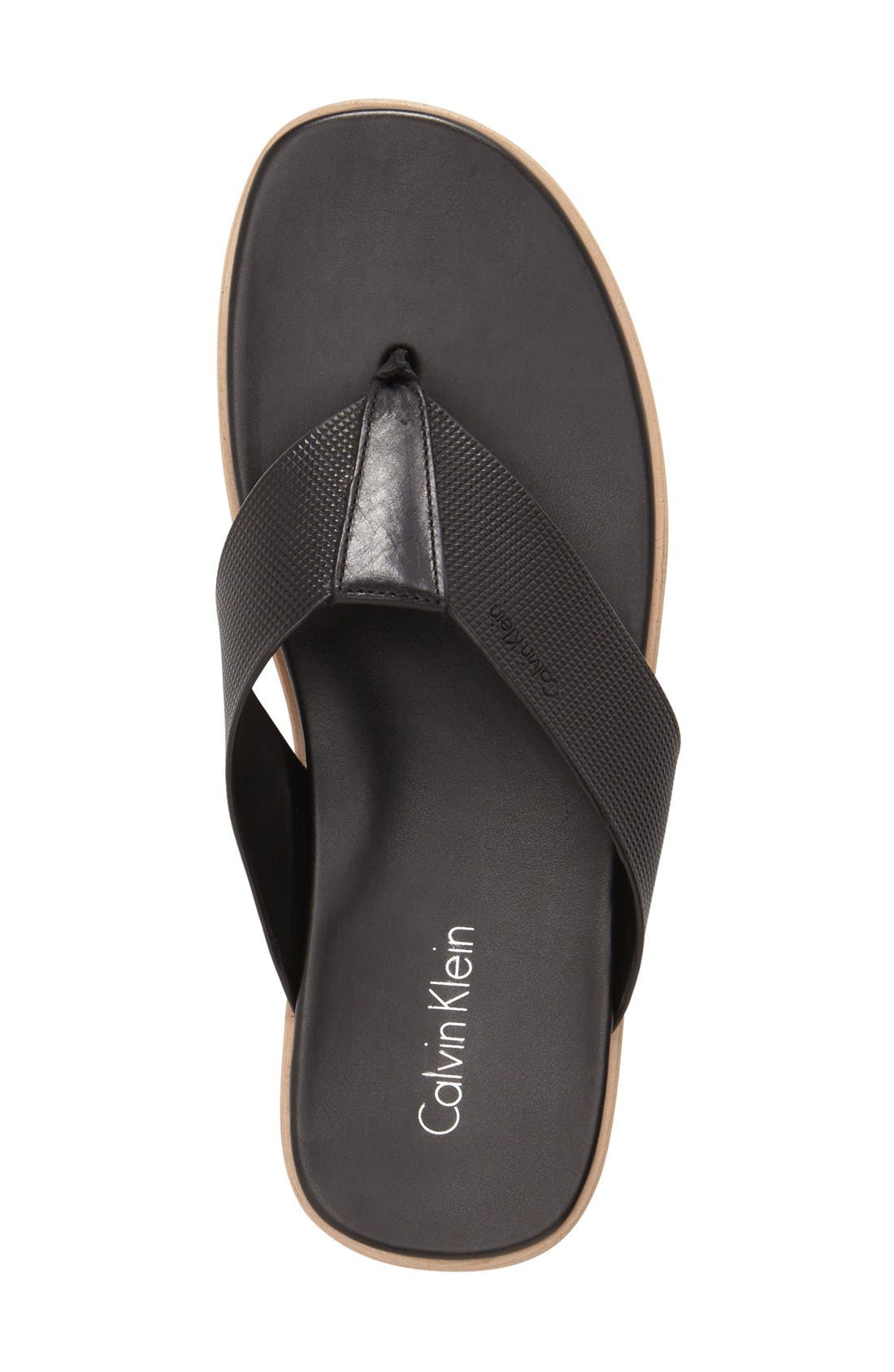 Calvin Klein 'Deano' Embossed Flip Flop, Alternate, color, 