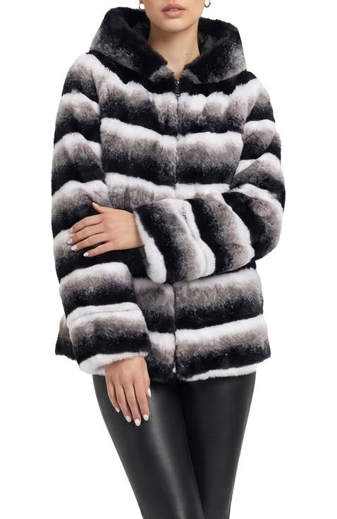 Fur-Free Chinchilla (Faux Fur) Hooded Jacket