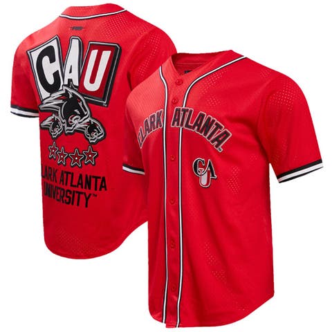 Men's Pro Standard Red Clark Atlanta University Panthers Homecoming Mesh Button-Down Shirt