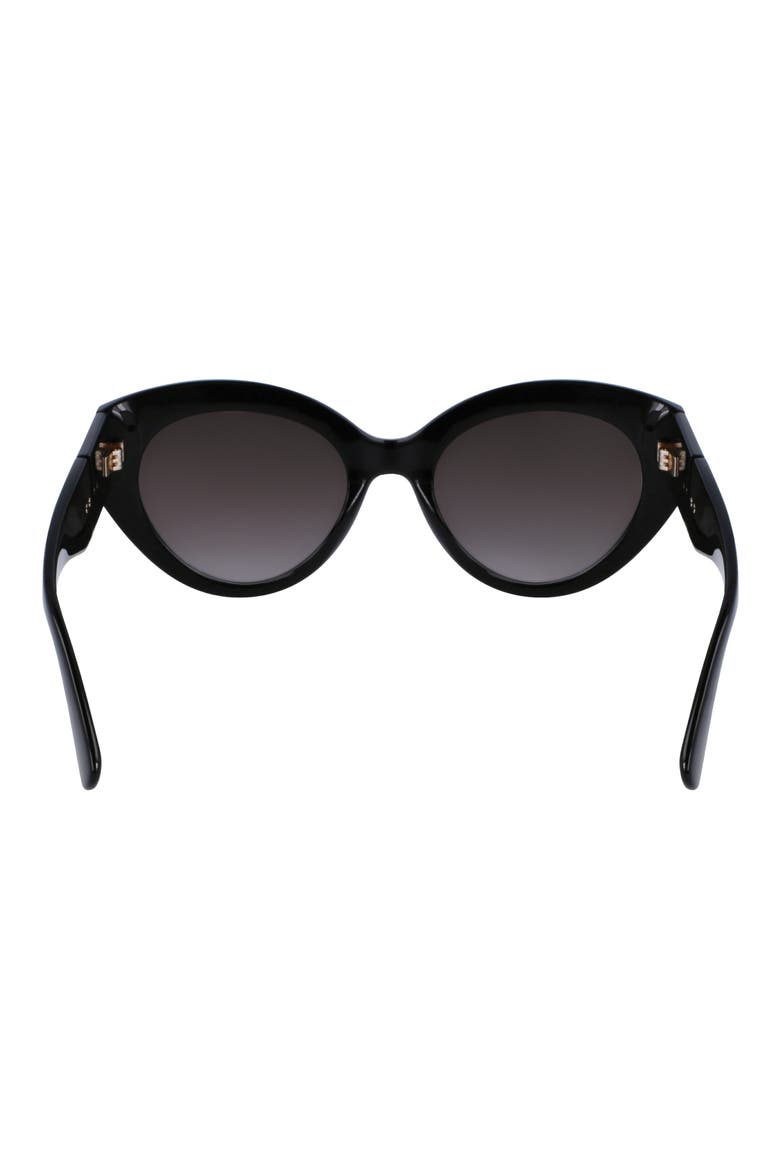 Roseau 54mm Gradient Cat Eye Sunglasses, Alternate, color, BLACK